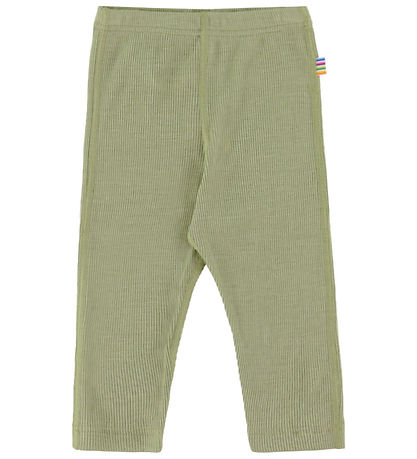 Joha Leggings - Rib - Ull/Silki - Grænt