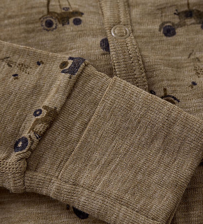 CaLaVi Jumpsuit - Wool - Cocoa Cream w. Tractors