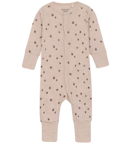 CeLaVi Jumpsuit - Wool - Rose Dust w. Flowers