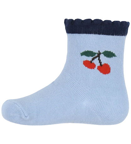 Konges Sløjd Socken - 2er-Pack - Jaquard Frill - Blue Nebel/Purp