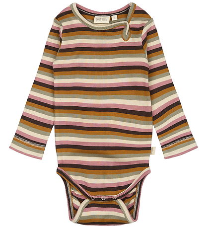 Petit Piao Body l/ä - Rib - Modal - Nostalgisk Rose/Multirand