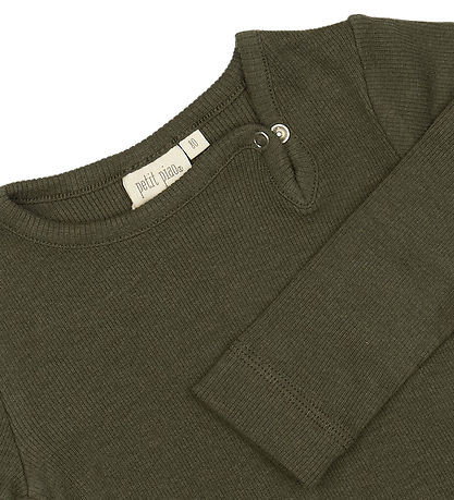 Petit Piao Samfella l/e - Rib - Modal - Green Leaf