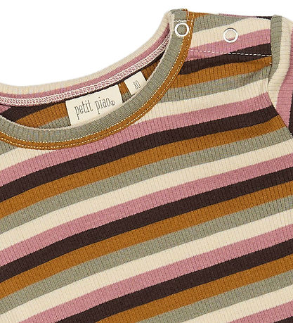 Petit Piao Bluse - Rib - Modal - Nostalgisch Rose/Multi Striped