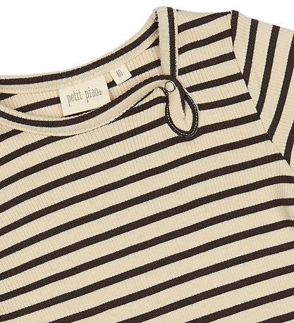 Petit Piao Bodysuit l/s - Rib - Modal - Coffee Bean/Off White