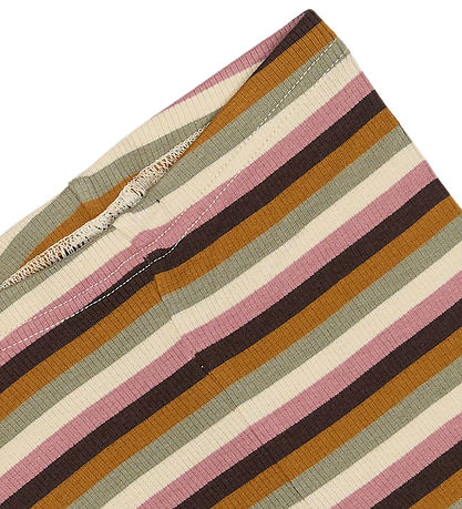 Petit Piao Leggings - Rib - Modal - Nostalgísk Rose/Multi Stripe