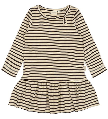 Petit Piao Dress - Rib - Modal - Coffee Bean/Off White