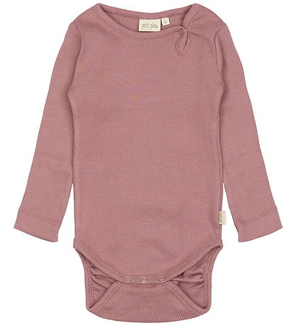 Petit Piao Bodysuit l/s - Rib - Modal - Nostalgia Rose