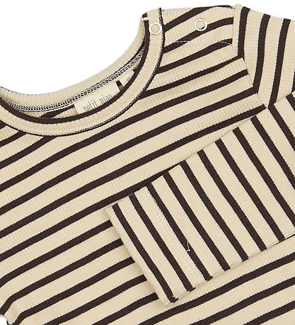 Petit Piao Blússa - Rib - Modal - Kaffibaunir/Off White