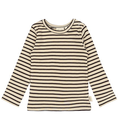 Petit Piao Blússa - Rib - Modal - Kaffibaunir/Off White