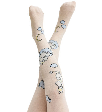 MarMar Sukkahousut - Jacquard - MOOMIN - Beige Kirjava