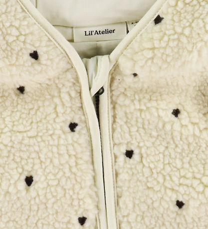 Lil' Atelier Fleece Jacket - Loose - NbnNalo - Turtledove/Hearts