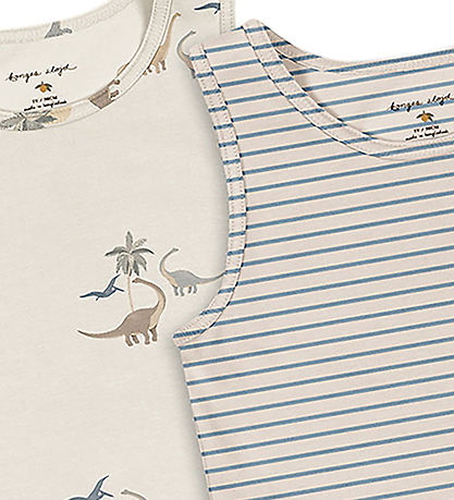 Konges Sløjd Unterhemden - 2er-Pack - GOTS - Kubi/Stripe Bluie