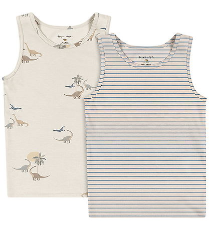 Konges Sløjd Unterhemden - 2er-Pack - GOTS - Kubi/Stripe Bluie
