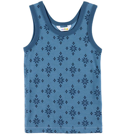 Joha Undershirt - Wool/Cotton - Blue w. Snowflakes