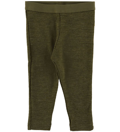 Joha Leggings - Rib - Ull - Mosi Grænt