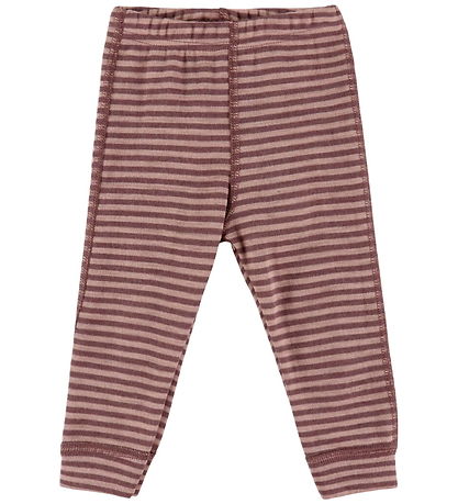 Joha Leggings - Wool - Rose w. Stripes
