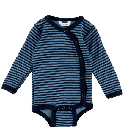 Joha Wrap samfella l/e - Ull - Blátt M. Rendur