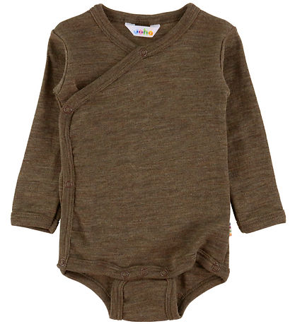 Joha Wikkelromper l/s - Wol/Zijde - Bruin Gevlekt