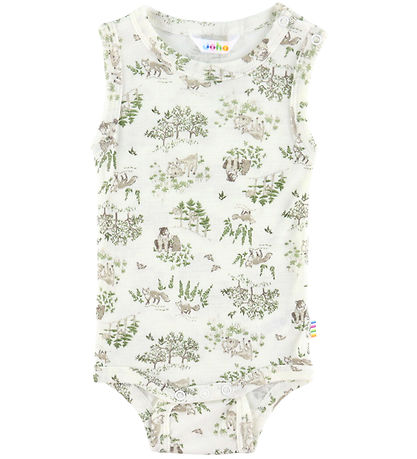 Joha Bodysuit Sleeveless - Wool/Silk - Off White w. Trees