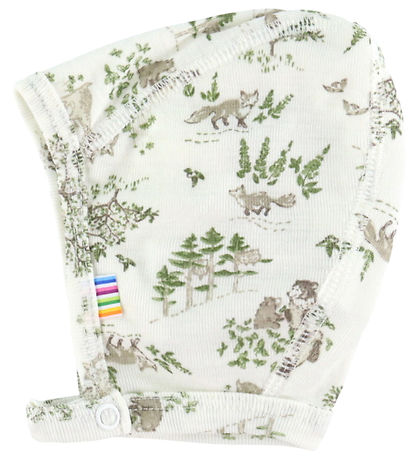 Joha Baby Hat - Wool/Silk - Off White w. Trees