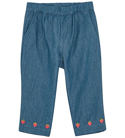 Flöss Byxor - Vilma - Denim - Mid Blue Strawberry