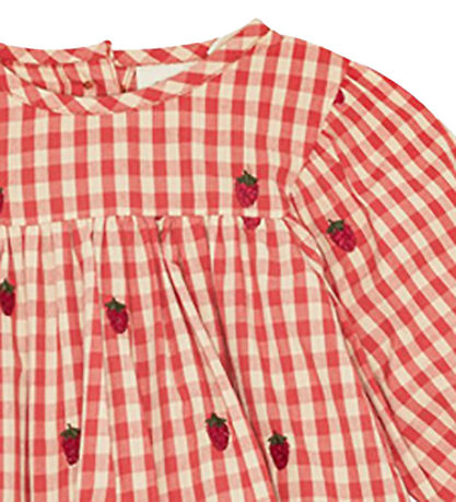 Flöss Set - Kleid/Bloomers - Berry Gingham m. Karos