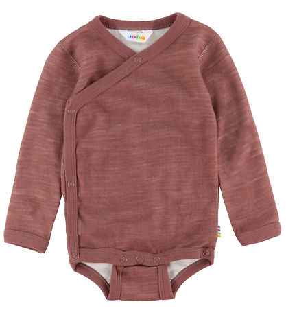 Joha Wrap Bodysuit l/s - Wool/Bamboo - Mrk. Rose