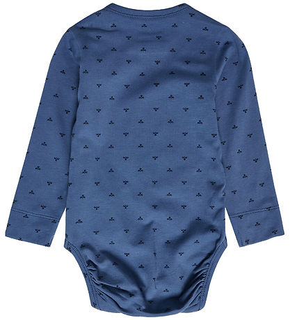 Hummel Bodysuit l/s - HmlMini Bee - Dutch Blue w. Logo
