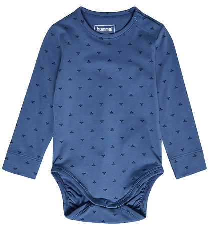 Hummel Bodysuit l/s - HmlMini Bee - Dutch Blue w. Logo