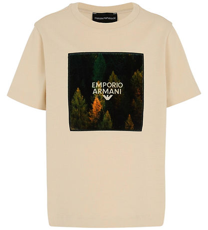 Emporio Armani Stuttermabolur - Franska Oak M. Prentað