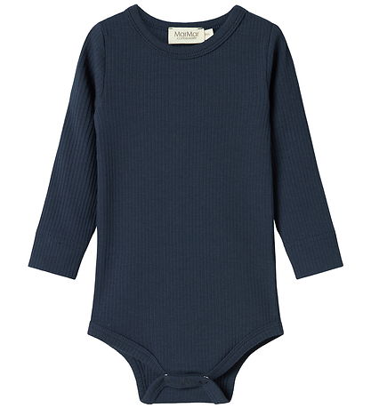 MarMar Bodysuit l/s - Rib - Plain - Pilot Navy