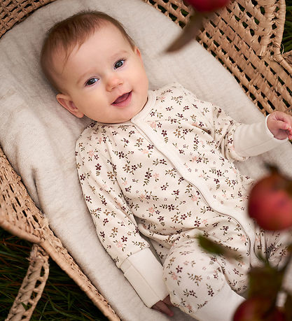CeLaVi Jumpsuit - Wool - Maroon w. Flowers
