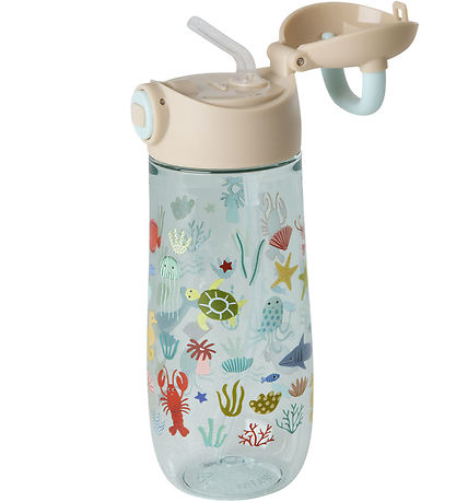 Rice Vattenflaska - 550 ml - Ocean Tryck - Blå