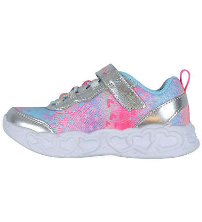 Skechers Sko m. Lys - Heart Juveler - Sølv/Multi