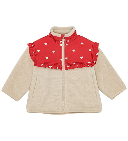 Flöss Fleece Jacket - Ellen - Poppy Red/Soft White
