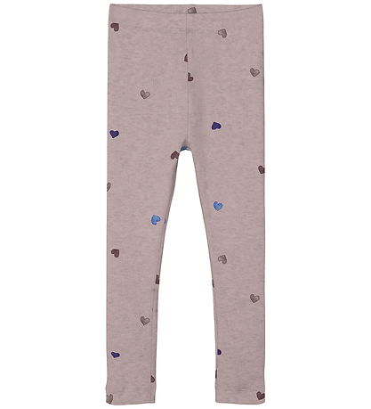Name It Leggings - Noos - NmfNutti - Polerad Lilac/Hearts