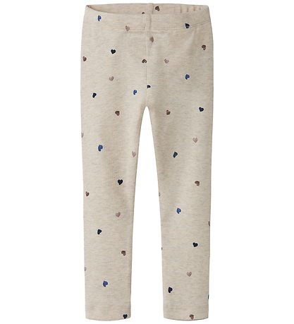 Name It Leggings - Noos - NmfNutti - Peyote Melange/Hearts