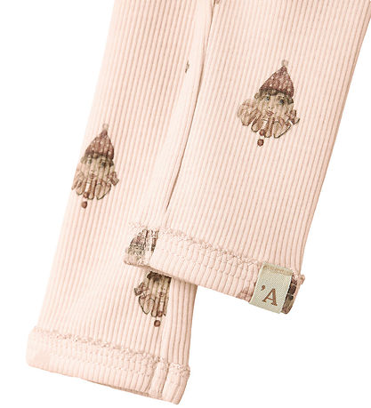 Lil' Atelier Leggings - Rib - NbfLavo - Pastel Parchment w. Claw
