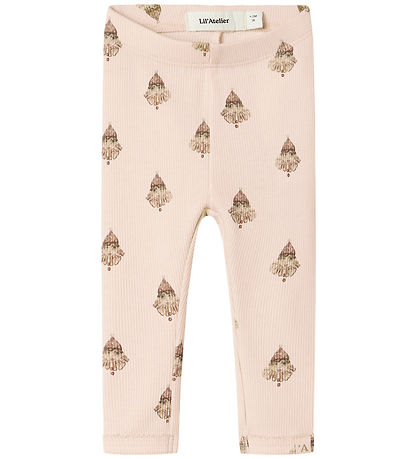 Lil' Atelier Leggings - Rib - NbfLavo - Pastel Parchment w. Claw