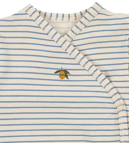 Konges Sløjd Wrap Bodysuit l/s - Basic - Stripe Blue