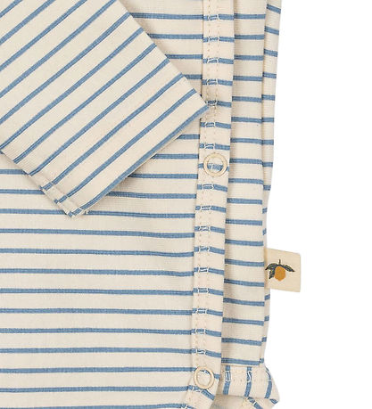 Konges Sløjd Wrap Bodysuit l/s - Basic - Stripe Blue