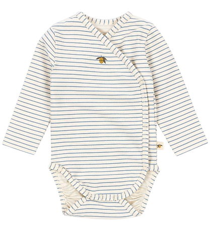 Konges Sløjd Wrap Bodysuit l/s - Basic - Stripe Blue