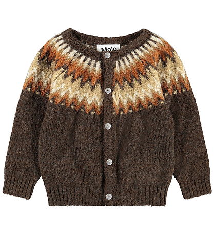 Molo Cardigan - Knitted - Wool - Bay - Browns