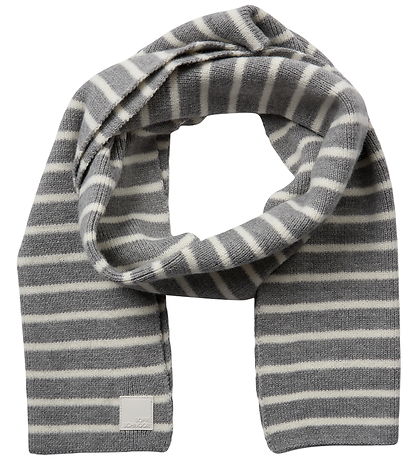 Sofie Schnoor Scarf - Knitted - Lailasy - Grey Melange w. Stripe