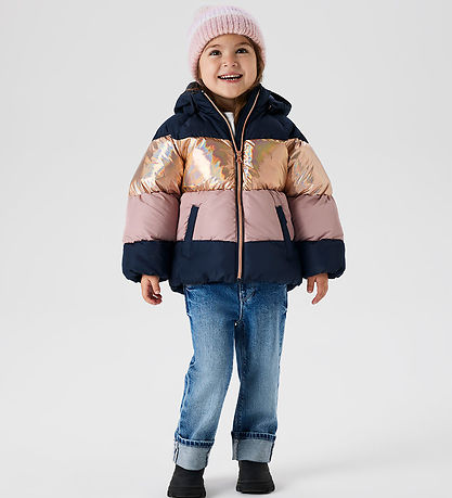 Name It Puffer Jacket - NmfMille - Dark Sapphire w. Stripes