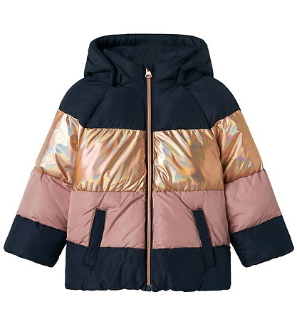 Name It Puffer Jacket - NmfMille - Dark Sapphire w. Stripes