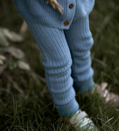 Hanevild Leggings - Stickad - Rib - Ljung - Blue Snöstorm