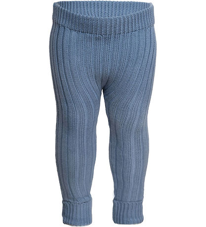 Hanevild Leggings - Stickad - Rib - Ljung - Blue Snöstorm