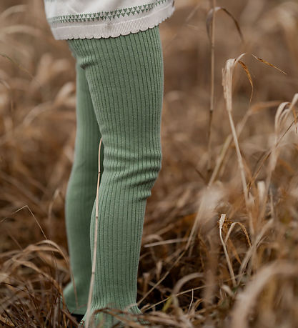 Hanevild Byxor - Stickad - Rib - Tilde - Skiffer Green
