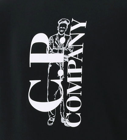 C.P. Company Peysa - Svart M. Hvítt